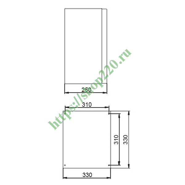 Щит металлический влагозащищенный ЩМП-4.4.2-0 74 У2 IP54, с монтажной ...