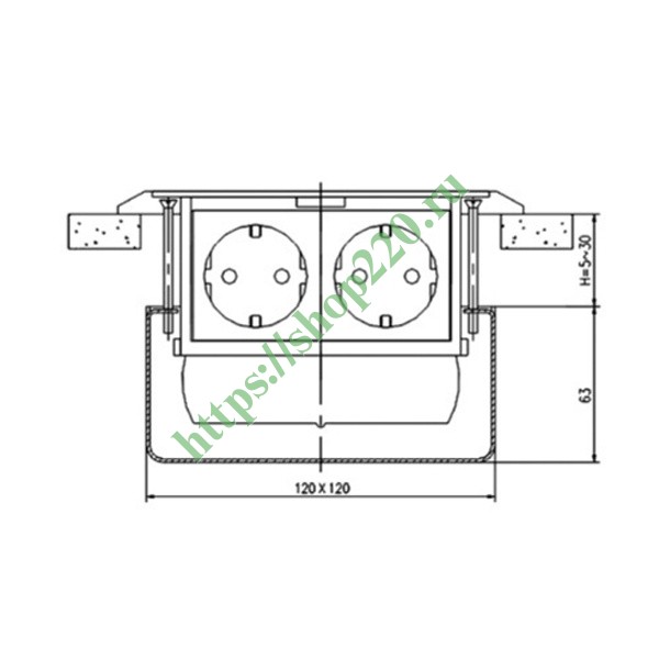 Ecoplast box 2s коробка для люка luk 2 в пол металлическая для заливки в бетон