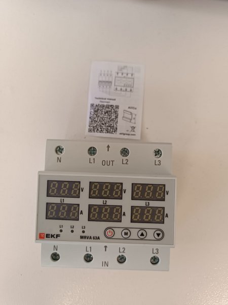 MRVA-3-63A Трехфазное реле напряжения и тока с дисплеем MRVA-3 63A EKF фото покупателя 6