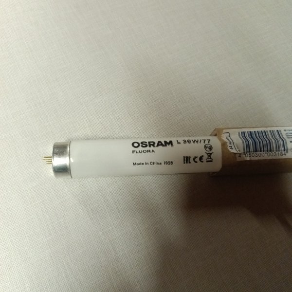 4058075402805 Лампа люминесцентная T8 Osram L FLUORA мощностью 36 Ватт с цоколем G13 для комнатных цветов и растений. фото покупателя 7