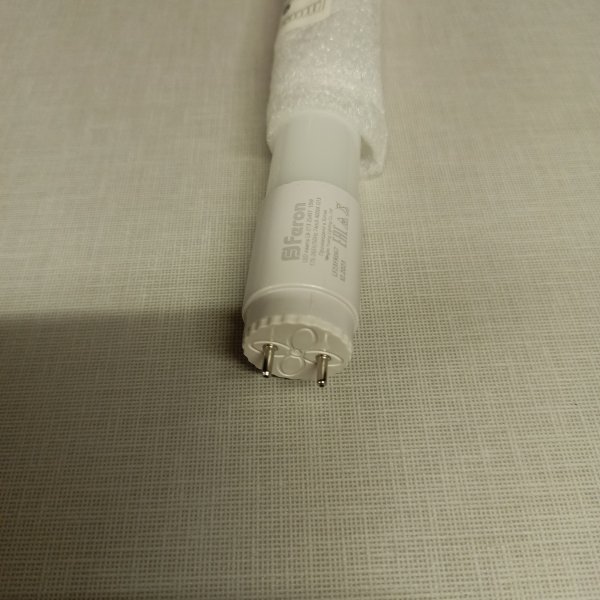 25497 Светодиодная линейная лампа LED-T8 56LED мощностью 10 Ватт на 220 Вольт с цоколем G13, белого света (упаковка 30 шт), 600мм фото покупателя 2