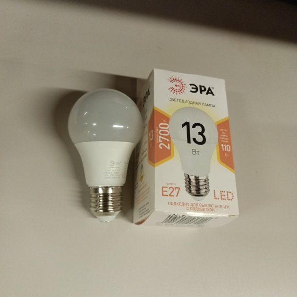 Энергосберегающая LED лампа Груша мощностью 13 Вт с цоколем E27 теплого света фото покупателя 1