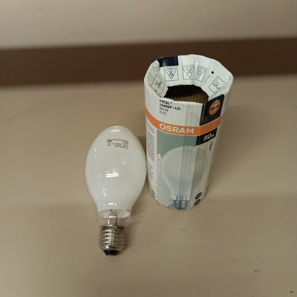 4050300012360 ДРЛ - Ртутная лампа Osram (4050300012360) с цоколем Е27 мощностью 80 Ватт. фото покупателя 1