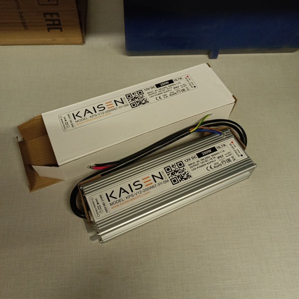 KPS-V12-200W67-5Y-SM Влагозащищенный источник питания Kaisen (Кайсен) для светодиодных модулей 12 Вольт, мощностью 200 Ватт, входное напряжение 170-250 Вольт фото покупателя 1