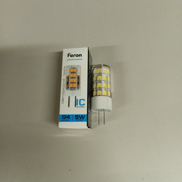 Светодиодная капсульная лампа Ферон LED на 220 Вольт мощностью 5 Ватт с цоколем G4 фото покупателя 1