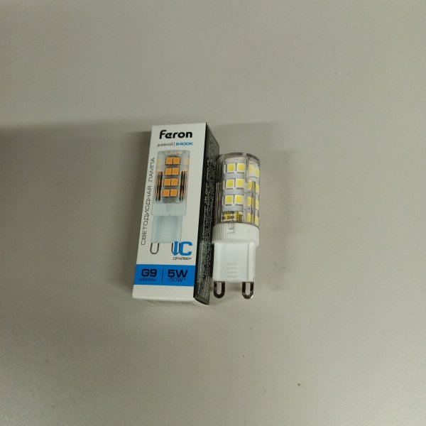 Капсульная LED лампочка мощностью 5 Ватт с цоколем G9 холодный свет фото покупателя 1