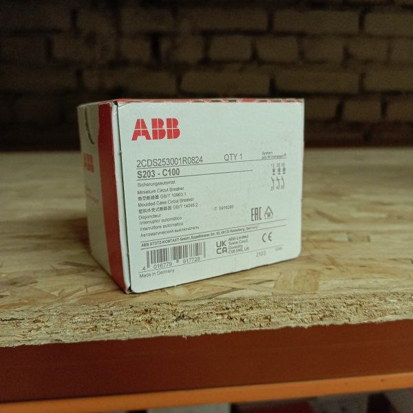 2CDS253001R0824 Модульный трехполюсный электрический автомат ABB S203 System pro M на 100 Ампер, с характеристикой C фото покупателя 1