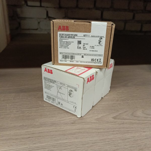 Однофазное устройство защитного отключения ABB F202 номинальный ток 25А, ток утечки 30mA, тип AC, 2 модуля фото покупателя 2