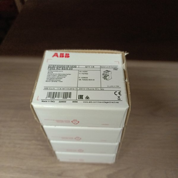 2CSF202001R1630 Однофазное устройство защитного отключения ABB F202 номинальный ток 63А, ток утечки 30mA, тип AC, двухмодульное фото покупателя 1