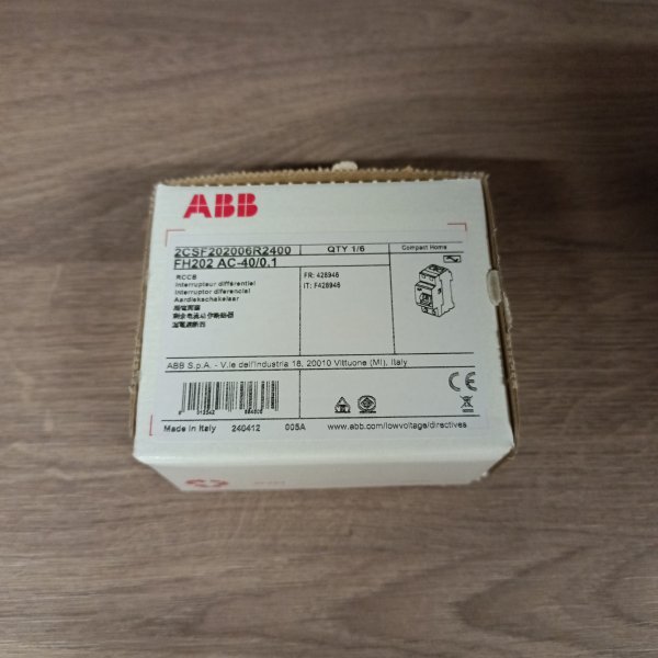 Двухполюсный выключатель дифференциального тока AББ FH202 тип АС 40 ампер 100мА фото покупателя 1