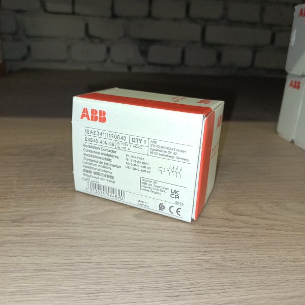 1SAE341111R0640 Трехмодульный магнитный пускатель ESB40-40N-06, 40А управление 230В, AC/DC, 4 нормально открытых контакта фото покупателя 1