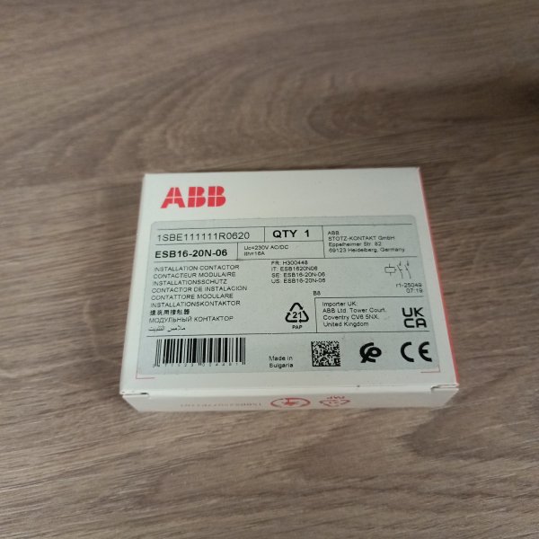 1SBE111111R0620 Одномодульный магнитный пускатель ESB16-20N-06, 16А, управление 230В, AC/DC, 2 нормально открытых контакта фото покупателя 8