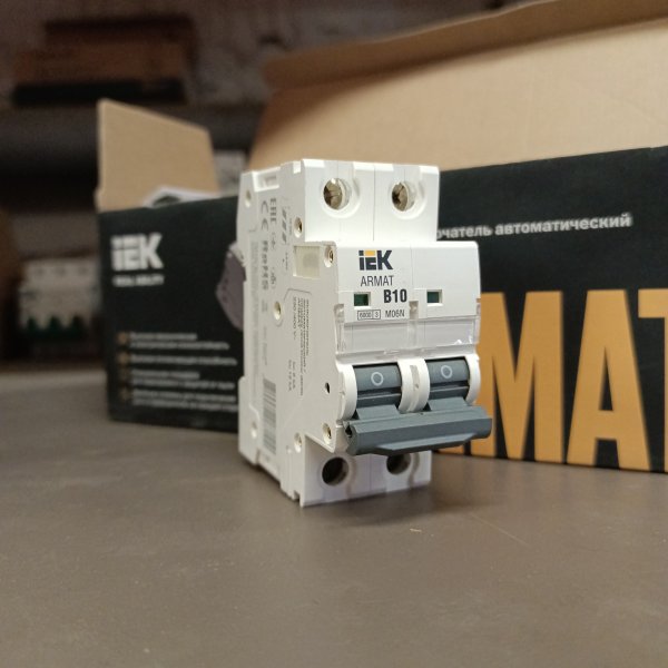 AR-M06N-2-B010 Модульный электрический автомат двухполюсный Армат ИЭК 10 ампер тип Б на дин-рейку для защиты электрической цепи фото покупателя 2