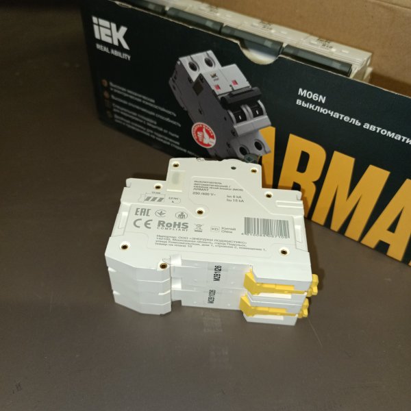 AR-M06N-2-B010 Модульный электрический автомат двухполюсный Армат ИЭК 10 ампер тип Б на дин-рейку для защиты электрической цепи фото покупателя 1