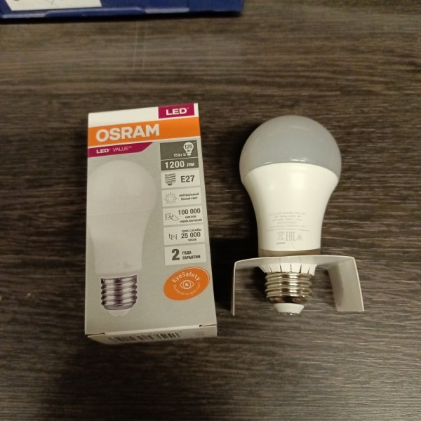 Энергосберегающая LED лампа Груша мощностью 15 Вт с цоколем E27 белого света фото покупателя 2