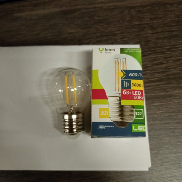 606525 Светодиодная филаментная лампа FL-LED Filament G45 6W 3000K E27 Foton lighting фото покупателя 1