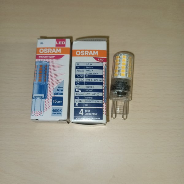 4058075271890 Капсульная LED лампочка мощностью 4,8 Ватта с цоколем G9 белый свет фото покупателя 1