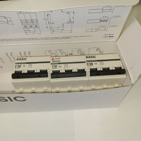 mcb4729-3-50C Модульный электрический автомат трехполюсный ЕКФ тип С 50 ампер для защиты электрической цепи фото покупателя 3