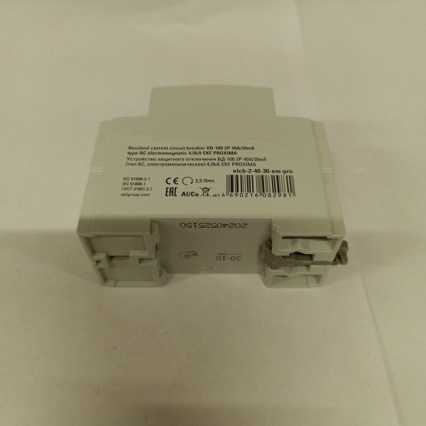elcb-2-40-30-em-pro Однофазное устройство защитного отключения ВДТ двухполюсное ЕКФ Проксима тип АС 40 ампер 30мА фото покупателя 3