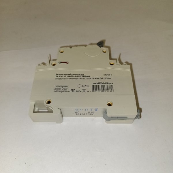 mcb4763-1-10B-pro Модульный электрический автомат однополюсный ЕКФ Проксима тип Б 10 ампер для защиты электрической цепи фото покупателя 1
