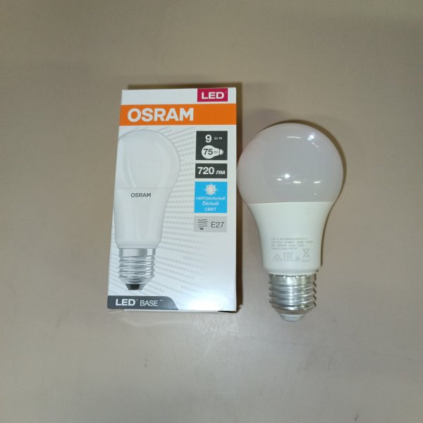 4058075527652 Энергосберегающая LED лампа Груша мощностью 9 Вт с цоколем E27 белого света фото покупателя 1