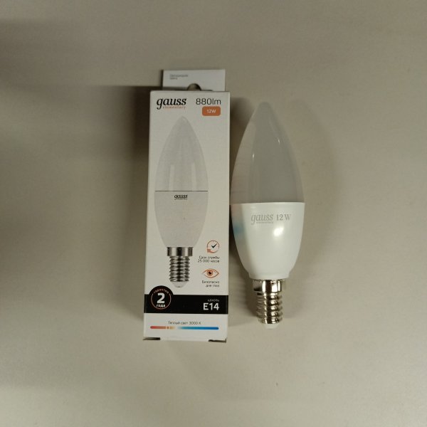 LED лампочка формы свеча, мощностью 12 Ватт, с цоколем E14 (миньон), теплый белый свет фото покупателя 1