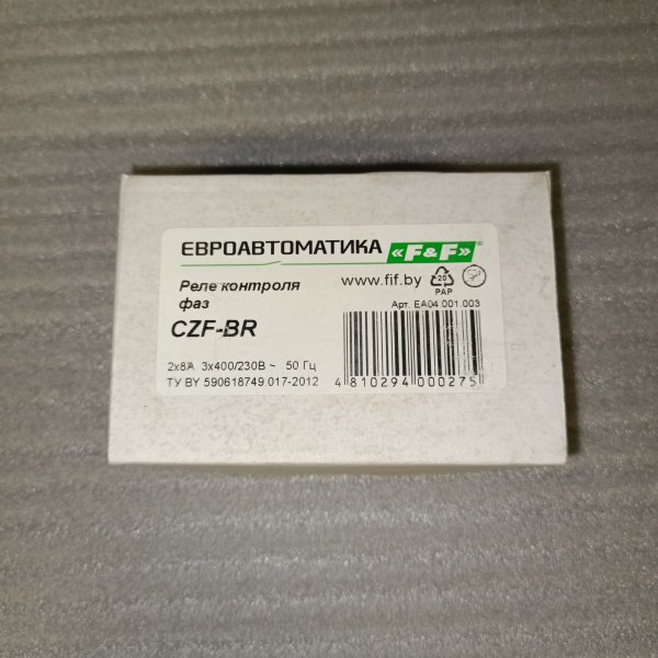 EA04.001.003 Реле контроля наличия, асимметрии фаз, асимметрия 40-80В, 0,5-15с фото покупателя 4