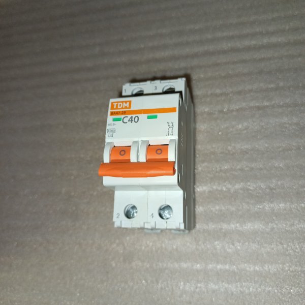 SQ0206-0097 Двухполюсный электрический автомат ВА47-29 ТДМ, номинальный ток 40 ампер, с характеристикой С, 2 модуля фото покупателя 3