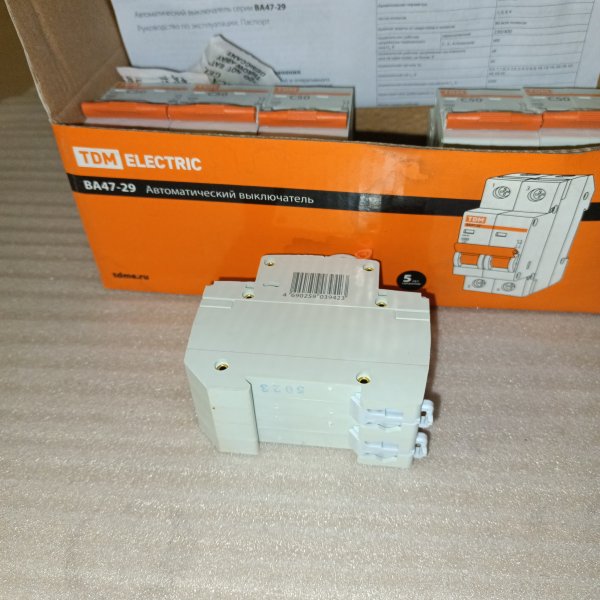 SQ0206-0098 Двухполюсный электрический автомат ВА47-29 ТДМ, номинальный ток 50 ампер, с характеристикой С, 2 модуля фото покупателя 1