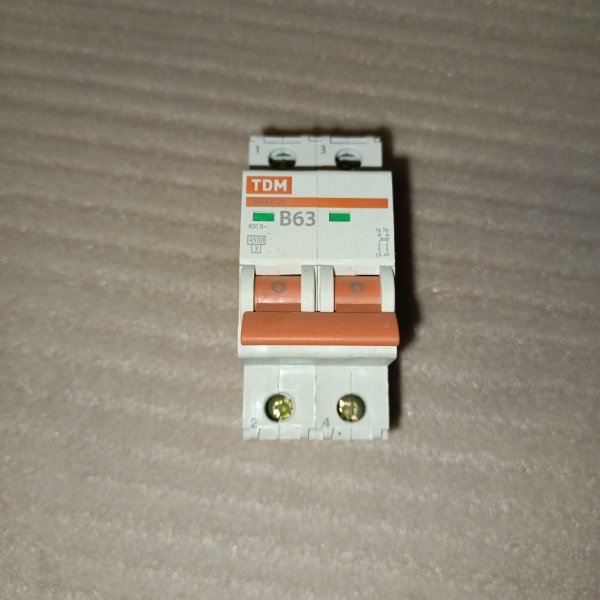 SQ0206-0032 Двухполюсный электрический автомат ВА47-29 ТДМ, номинальный ток 63 ампера, с характеристикой B, 2 модуля фото покупателя 3
