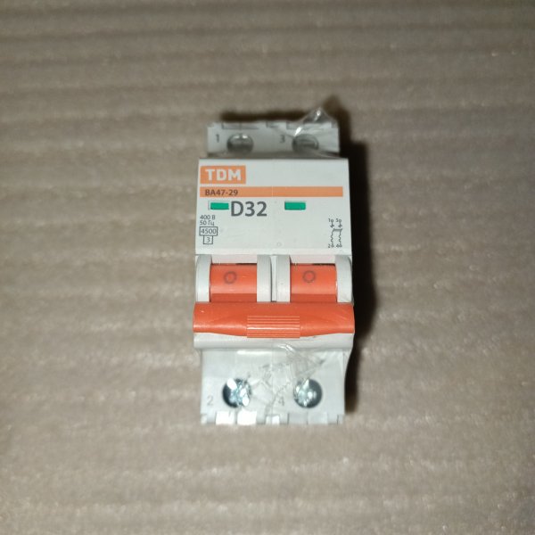 SQ0206-0160 Двухполюсный электрический автомат ВА47-29 ТДМ, номинальный ток 32 ампера, с характеристикой D, 2 модуля фото покупателя 3