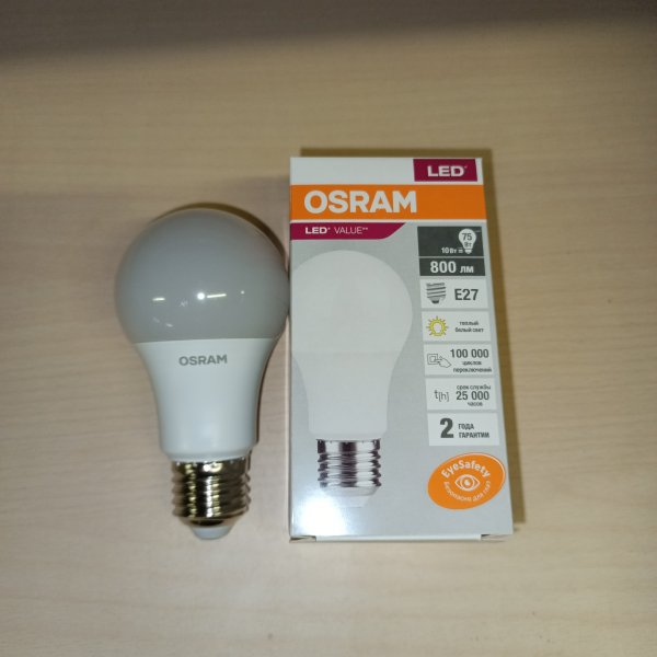 4058075578821 Энергосберегающая LED лампа Груша мощностью 10 Вт с цоколем E27 теплого белого света фото покупателя 1