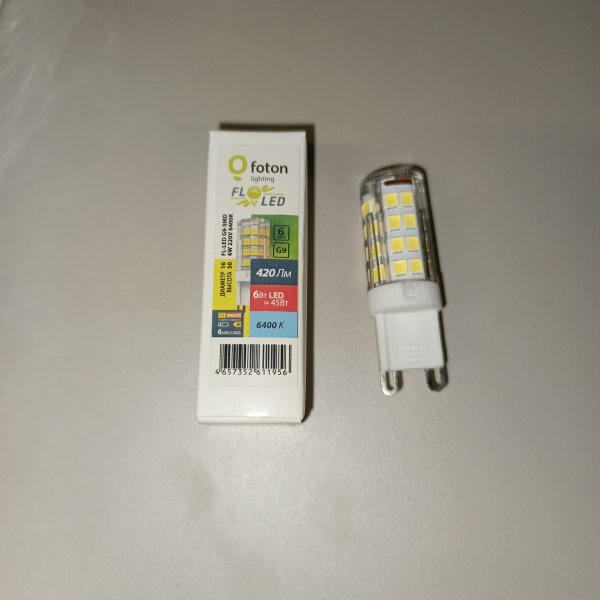611956 Капсульная LED лампочка мощностью 6 Ватт с цоколем G9 холодный свет фото покупателя 1