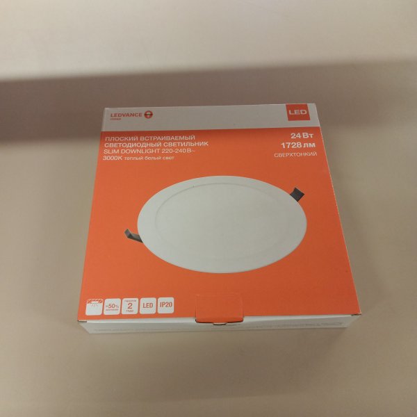 4058075154421 Встраиваемый светодиодный светильник Даунлайт Ледванс SLIM DLR мощностью 24 Ватта, теплый белый свет фото покупателя 2