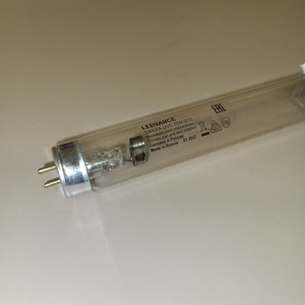 4058075499362 Лампа бактерицидная Ledvance Tibera T8 75W G13 специальная безозоновая, для кварцевания, защита от вируса фото покупателя 2