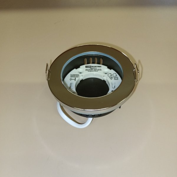 SQ0359-0111 Светильник встраиваемый потолочный СВ 01-09 ТДМ, под лампу LED максимальной мощности 13 Ватт с цоколем GX53, для помещений с повышенной влажностью, цвет хром фото покупателя 3