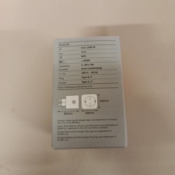 4058075522800 Умная WiFi (вайфай) розетка Ledvance Smart+ , для дистанционного управления бытовыми приборами 10 А фото покупателя 1