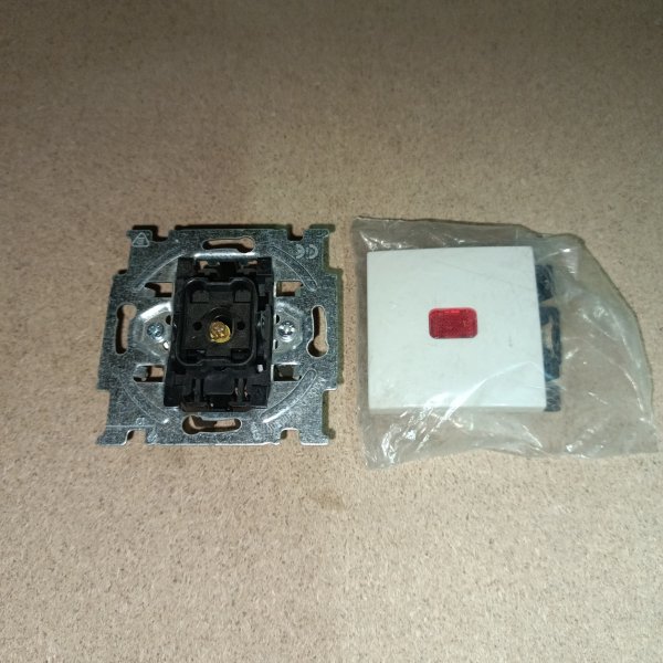 2CKA001012A2190 Одноклавишный переключатель с подсветкой ABB серии Basic 55 цвета белый шале (белый, с легким оттенком серого) фото покупателя 2