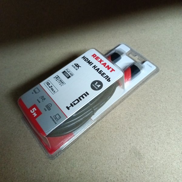 17-6206 Кабель HDMI - HDMI gold 5М с фильтрами REXANT фото покупателя 1
