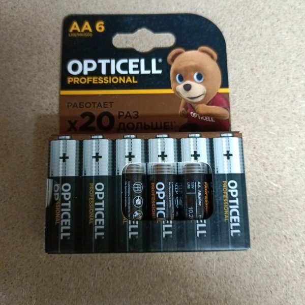 Щелочные пальчиковые батарейки Opticell Professional размера АА LR6 (6 штук) фото покупателя 1