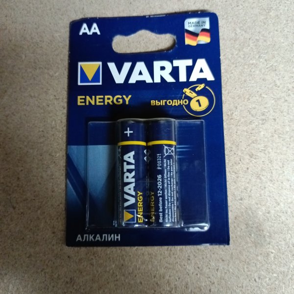 04106213412 Алкалиновая батарейка пальчиковые Varta Energy типоразмера АА/LR6, упаковка 2 штуки фото покупателя 1