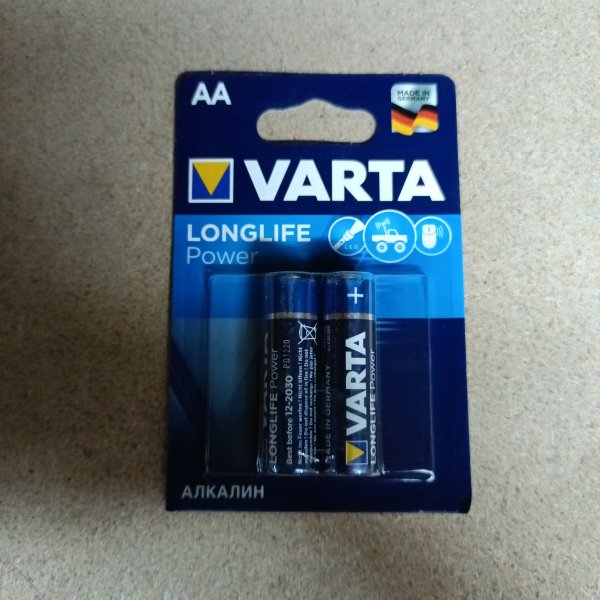 4008496846955 Алкалиновые элементы питания пальчиковые Varta Longlife Power, типоразмера АА/LR6, упаковка 2 штуки фото покупателя 1
