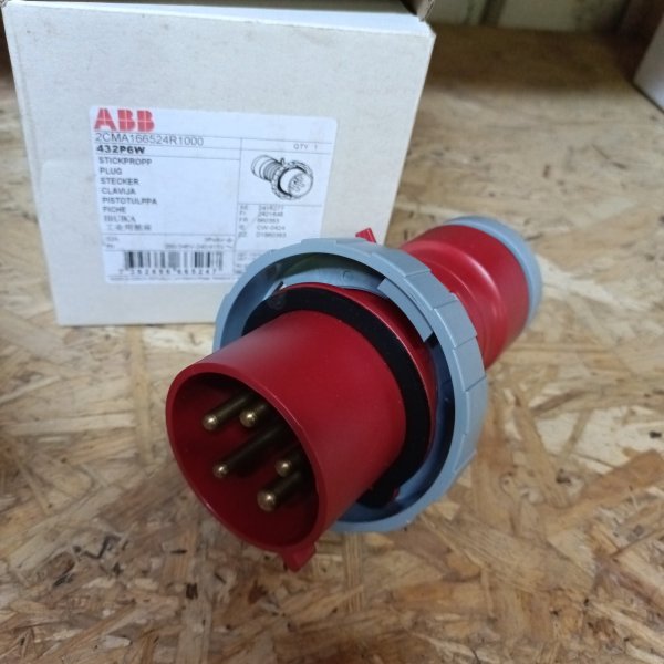 2CMA166524R1000 Электрическая влагозащищенная силовая трехфазная переносная кабельная вилка 32 Ампера, АББ фото покупателя 2