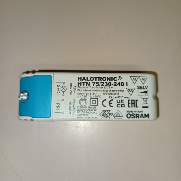 4008321073037 Электронный трансформатор OSRAM для галогенных ламп мощностью 75 Ватт с напряжением 12 Вольт. фото покупателя 4