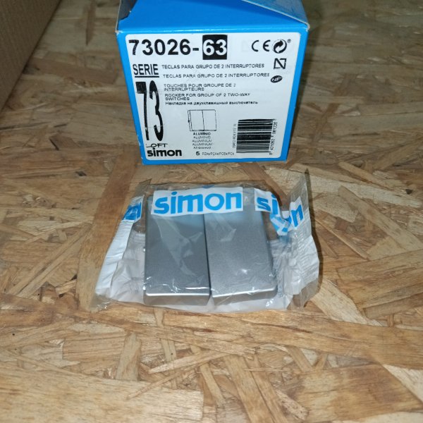 73026-63 Накладка на двухклавишный выключатель Simon 73 Loft алюминий фото покупателя 2