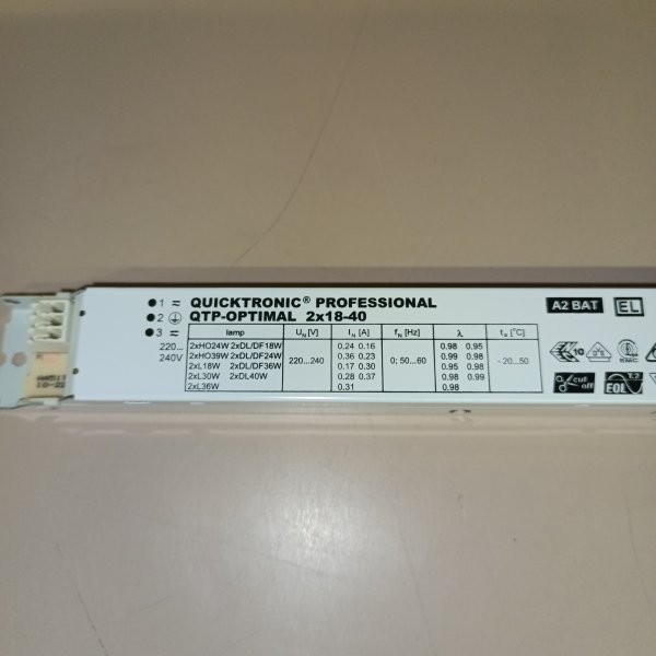 4008321873767 ЭПРА Osram 2х18-40Вт (4008321873767) для ламп КЛЛ DULUX F 18W, 24W, 36W с цоколем 2G10; DULUX L 18W, 24W, 36W, 40W с цоколем 2G11 и люминесцентных ламп T5 FQ 24W, 39W HO с цоколем G5; T8 L 15W, 18W, 30W, 36W с цоколем G13 фото покупателя 2