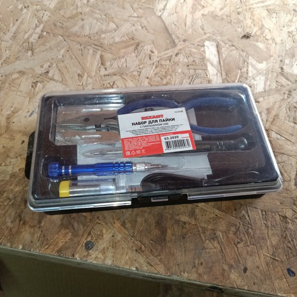 12-0168 Набор для ручной пайки Рексант (USB-паяльник мощностью 8 Вт, кусачки, тонкогубцы, подставка, припой, отвертка) фото покупателя 2