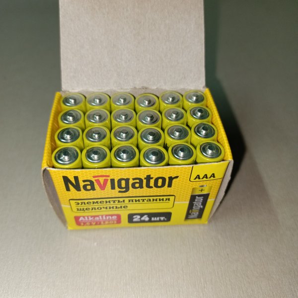 14059 Щелочные батарейки мизинчиковые Navigator типоразмера ААА, упаковка 24 штуки в боксе фото покупателя 1