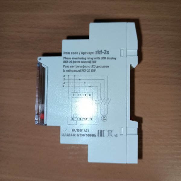 rkf-2s Многофункциональное реле контроля фаз ЭКФ PROxima RKF-2S (с нейтралью) с LCD дисплеем фото покупателя 3