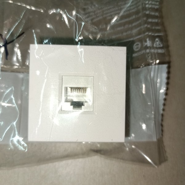 RIN-144K5E-B Двухмодульная информационная розетка с разъемом RJ45 категории 5е, SE W45 белый цвет фото покупателя 1